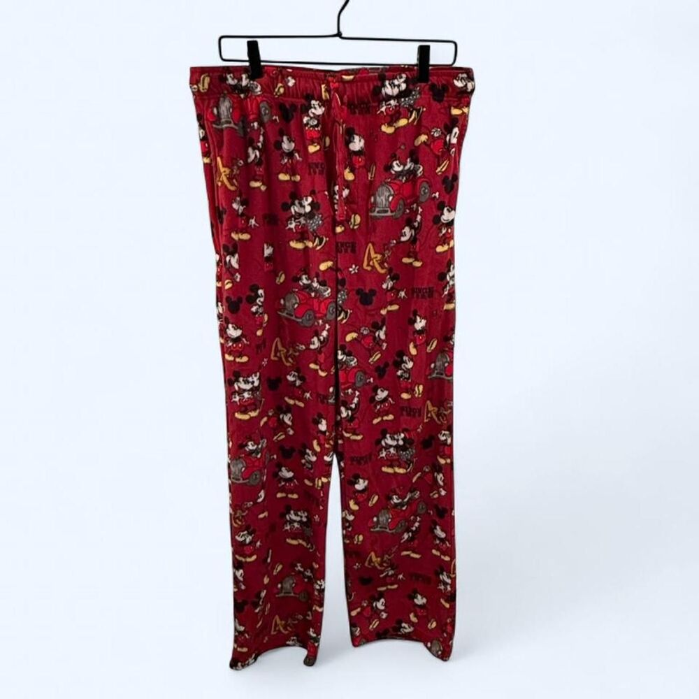 Disney Mickey Mouse red fleece style pyjama pants Size L